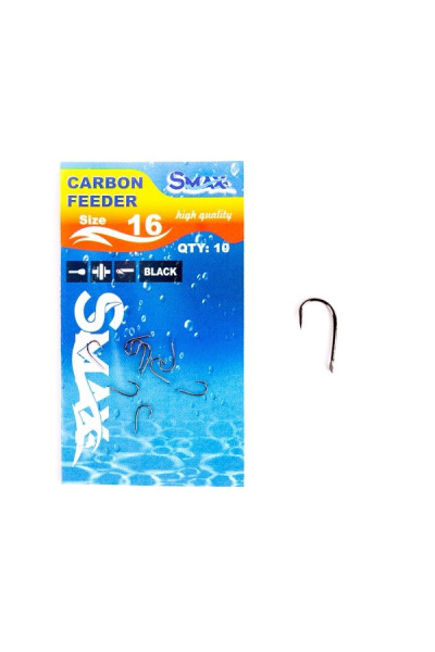 Carlige Smax Feeder Carbon 10buc/set