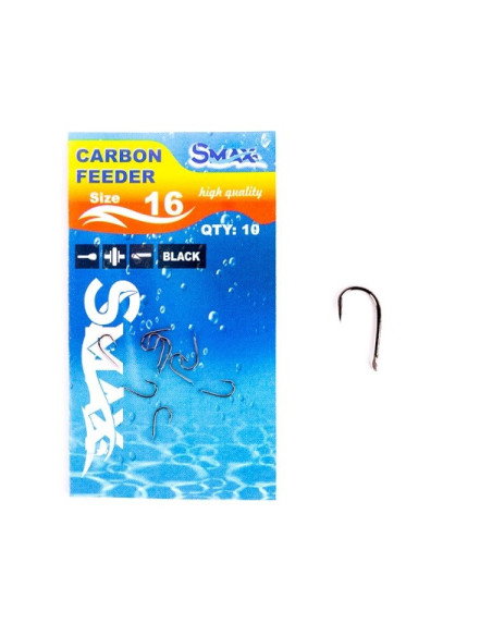 Carlige Smax Feeder Carbon 10buc/set