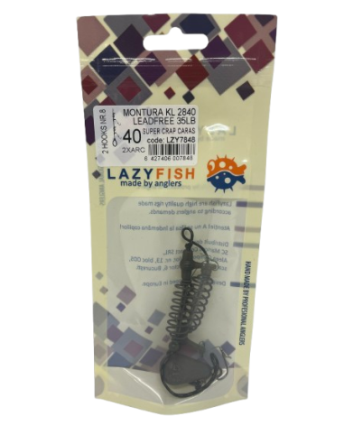 Montură pescuit crap/caras 2×arc 40g cu 2 cârlige Nr.8 – Lazy Fish KL2840 Super