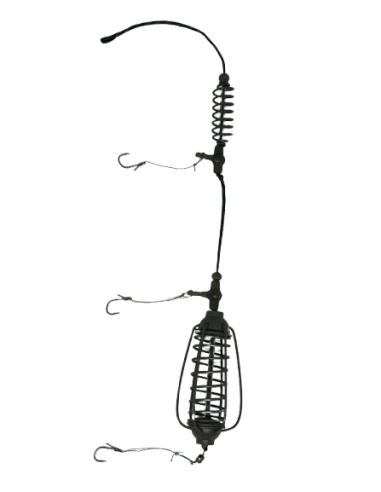 Montură pescuit crap/caras 50g cu 3 cârlige Nr.8 – Lazy Fish AL3850 Mega