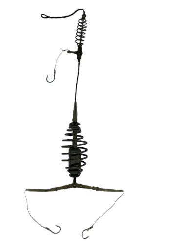 Montură pescuit universală crap/caras cu arc × 2 60g și 3 cârlige Nr.6 – Lazy Fish KS3660
