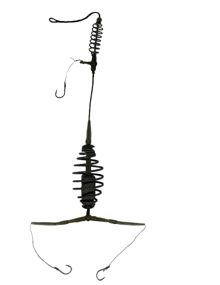 Montură pescuit universală crap/caras cu arc × 2 60g și 3 cârlige Nr.6 – Lazy Fish KS3660