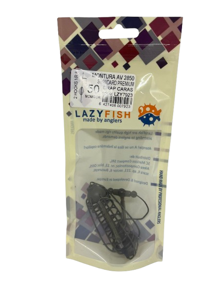 Montură pescuit crap/caras cu momitor 50g cu 2 cârlige Nr.8 – Lazy Fish AV2850