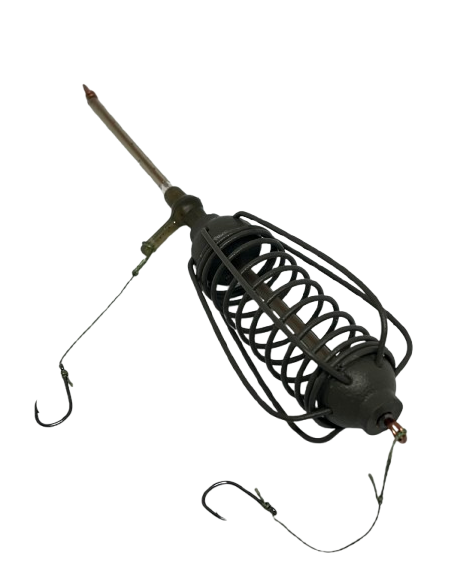 Montură pescuit crap/caras cu momitor și tijă 50g cu 2 cârlige Nr.6 – Lazy Fish BOA2650