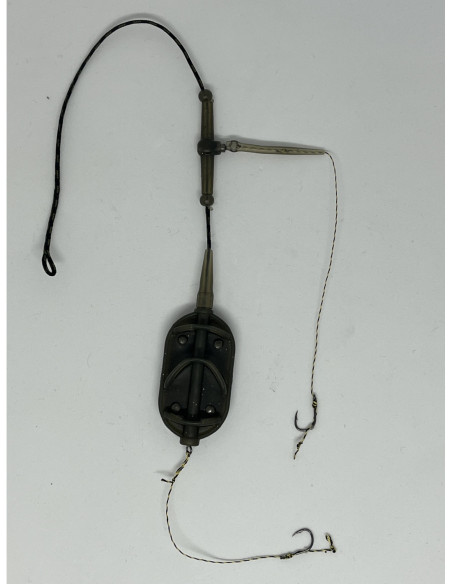Montură pescuit crap Method in-line 40g cu 2 cârlige Nr.8 – Lazy Fish CHFA2840
